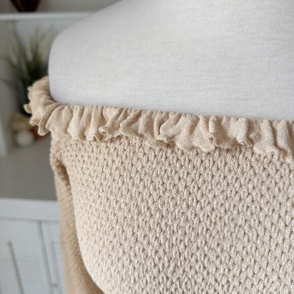 Altuzarra Alisha Off-the-Shoulder Pleated Knit Midi Dress Size XL - Picture 7 of 11